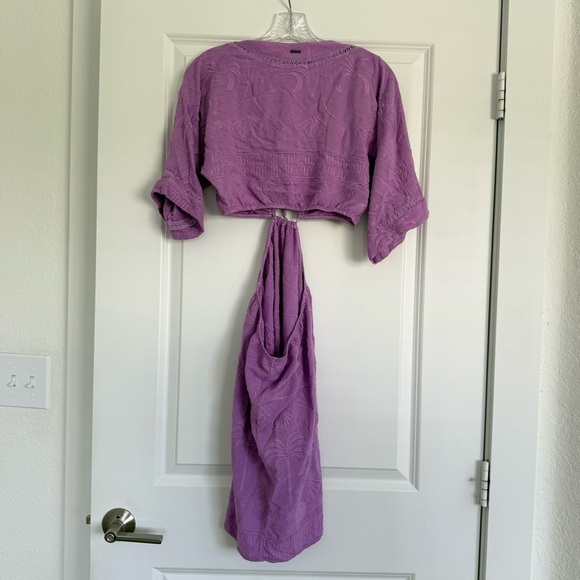 Maaji Cut out Mini Dress Lavander Textured with Lace Details Size S NWT - Picture 8 of 8